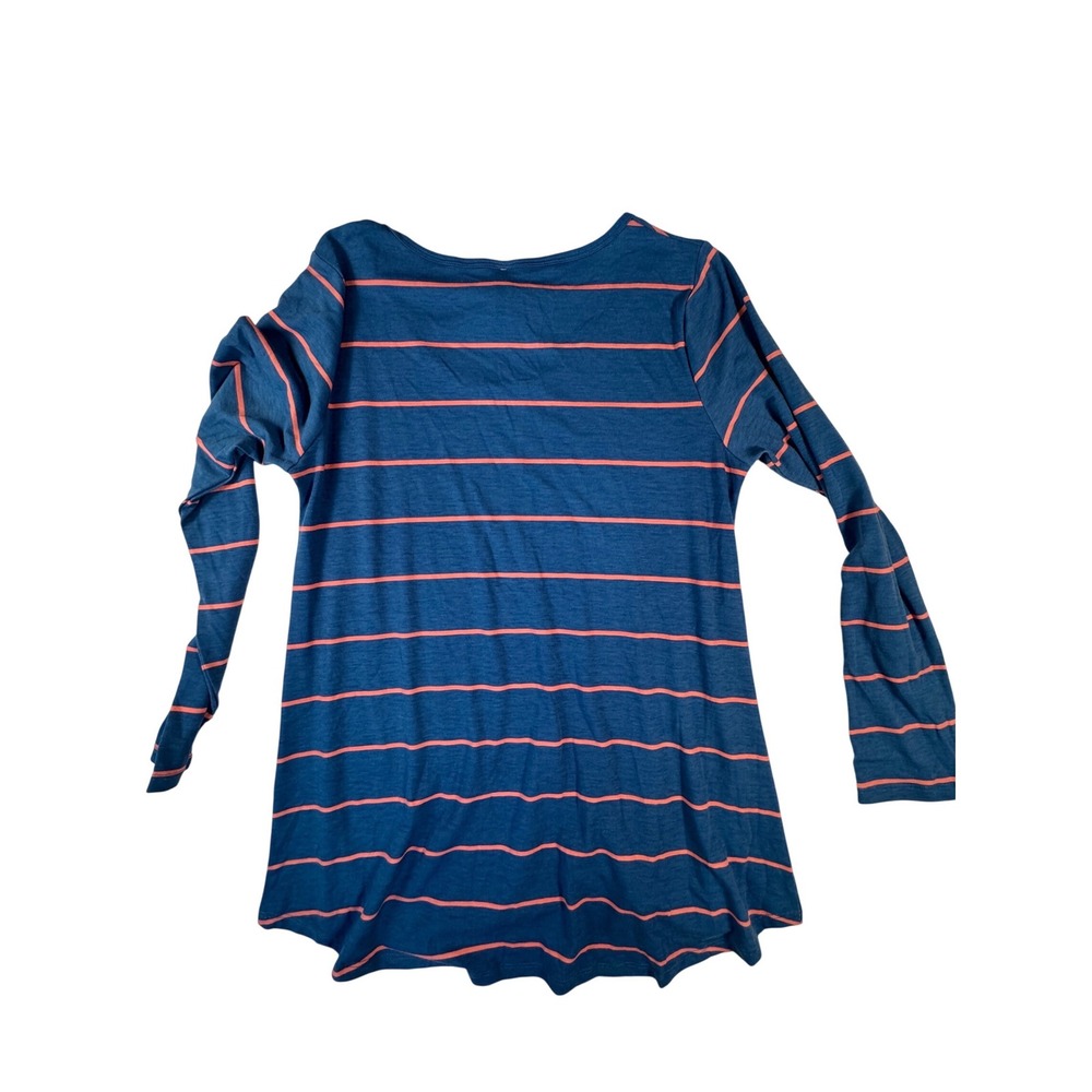 LuLaRoe Striped Top Women's‎ Medium Blue Pink Long Sleeve Scoop Neck - Picture 7 of 8
